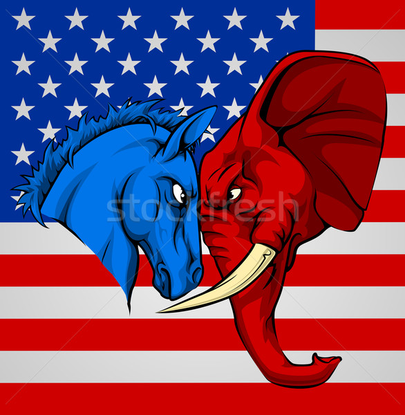 Elephant Donkey Democrat Republican Fight Stock photo © Krisdog