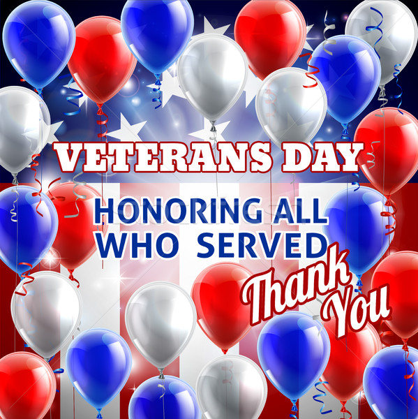 Stock photo: Veterans Day American Flag Balloons Background