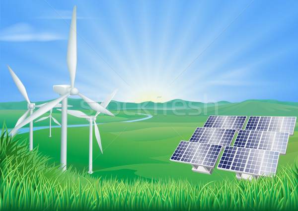 Renewable energy illustration Stock photo © Krisdog