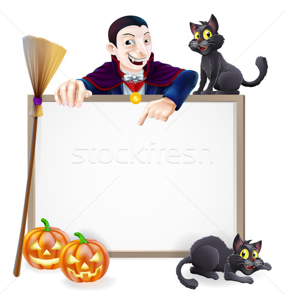 Stock photo: Dracula Halloween Sign