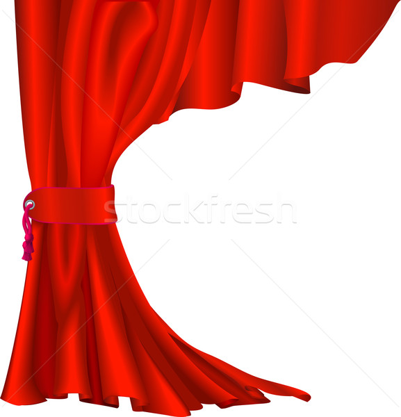 Rojo terciopelo cortina ilustración como diseno Foto stock © Krisdog