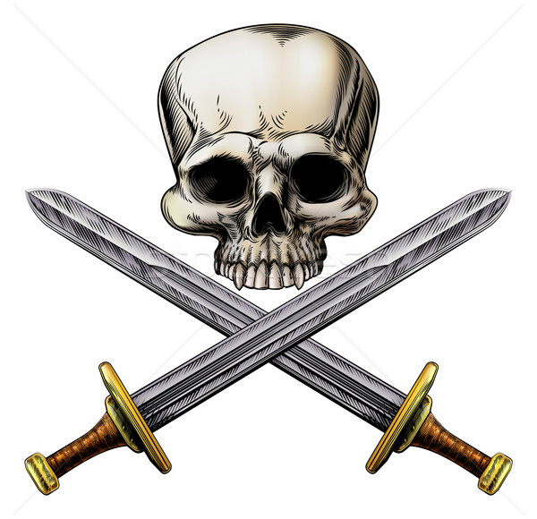 Pirate Skull and Cross Swords Stock photo © Krisdog
