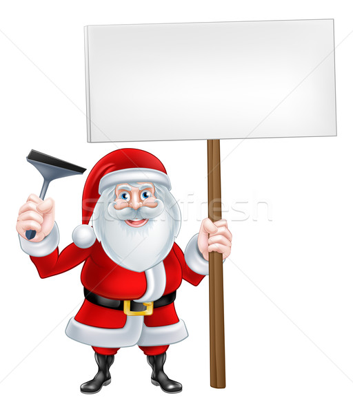 Santa Sqeegee Sign Stock photo © Krisdog