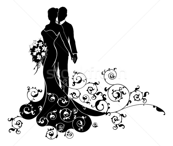 Bride and Groom Wedding Silhouette Stock photo © Krisdog