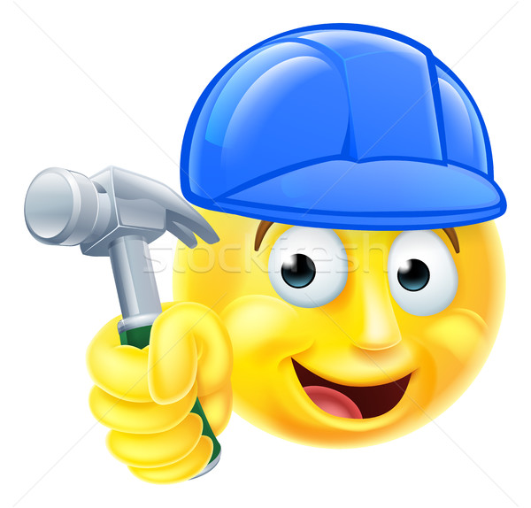 Handy Man Carpenter Builder Emoji Emoticon  Stock photo © Krisdog