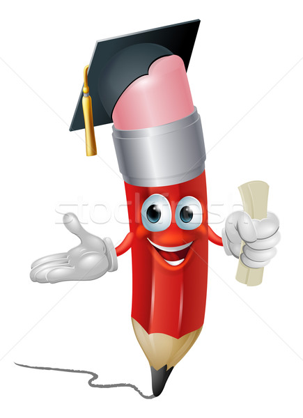 Ceruza diplomás oktatás illusztráció karakter tábla Stock fotó © Krisdog