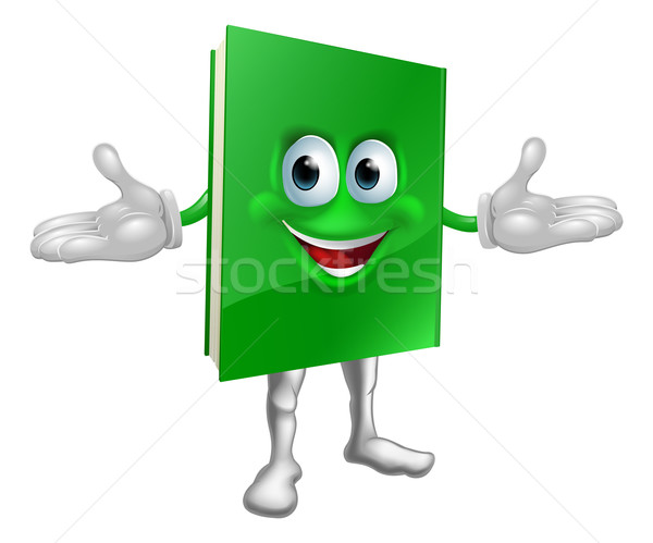 Сток-фото: счастливым · Cartoon · книга · человека · зеленый · иллюстрация