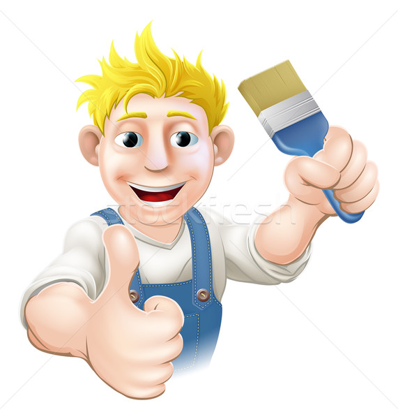 Painter with paintbrush Stock photo © Krisdog