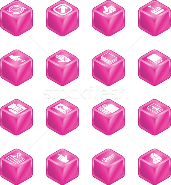 Applications Cube Icon Series Set Stock photo © Krisdog
