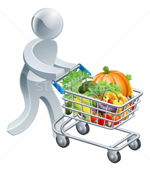 Person pushing trolley with vegetables Stock photo © Krisdog