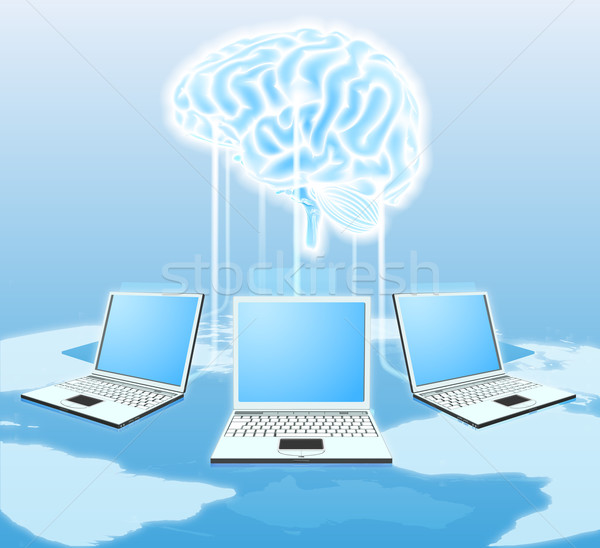 Cloud brain computer concept Stock photo © Krisdog