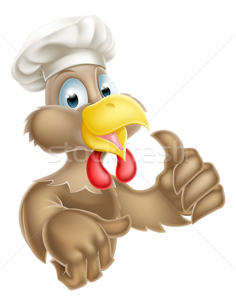 Rajz szakács sapka tyúk karakter visel remek Stock fotó © Krisdog
