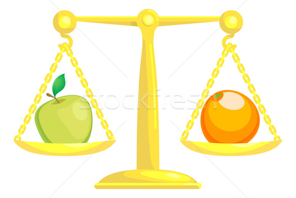 Balancing Or Comparing Apples With Oranges Stock photo © Krisdog