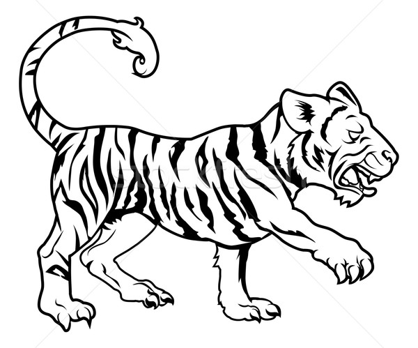 Stylised tiger illustration Stock photo © Krisdog