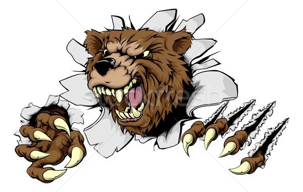 Bear ripping through background Stock photo © Krisdog