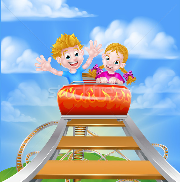 Cartoon Roller Coaster Stock photo © Krisdog