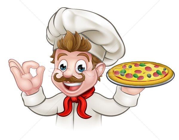 Cartoon Chef Pizza Stock photo © Krisdog