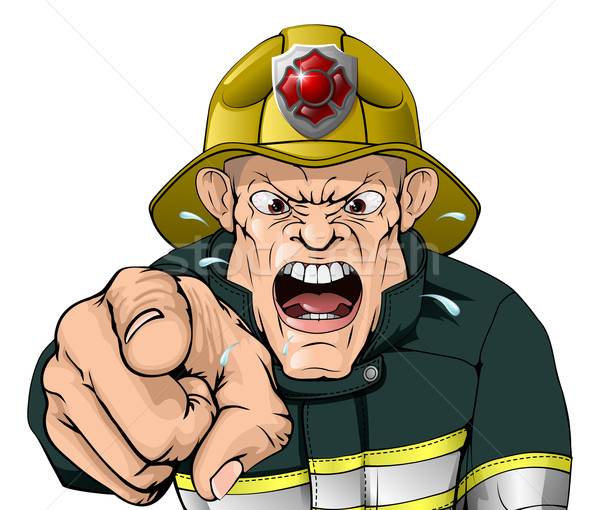 Angry firefighter Stock photo © Krisdog