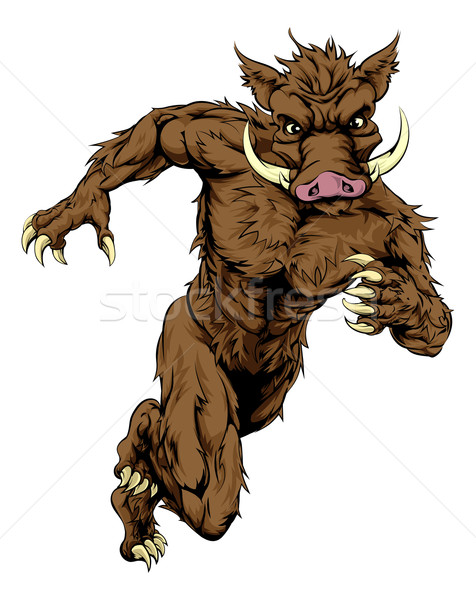 Sprinting boar sports mascot Stock photo © Krisdog