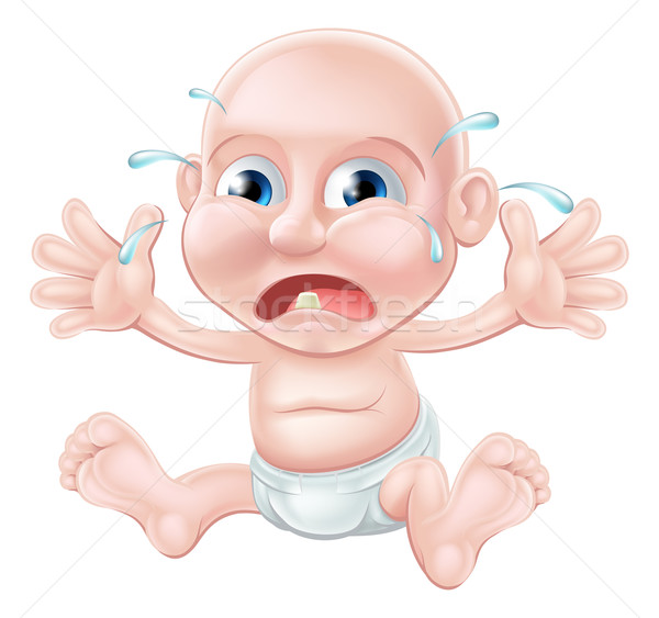 Llorando Cartoon bebé infeliz uno diente Foto stock © Krisdog