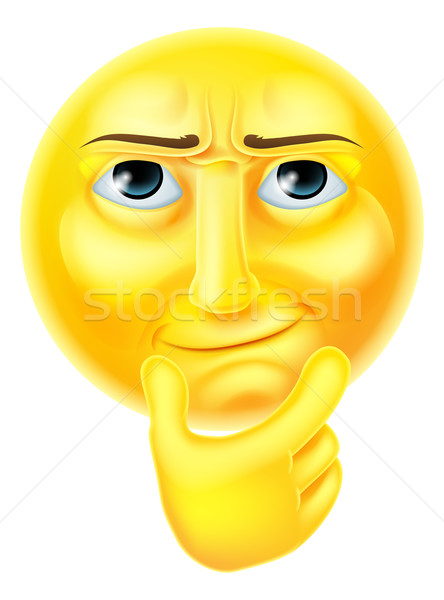 Thinking Emoji Emoticon Stock photo © Krisdog