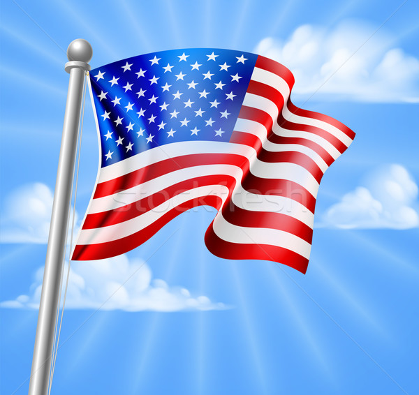 American Flag With Sky Stock photo © Krisdog