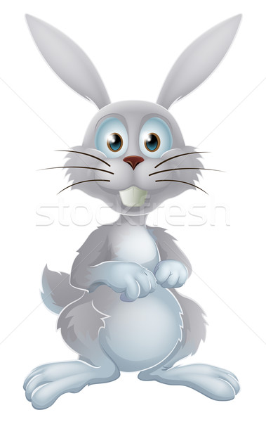 белый Пасхальный заяц иллюстрация Cute Cartoon кролик Сток-фото © Krisdog