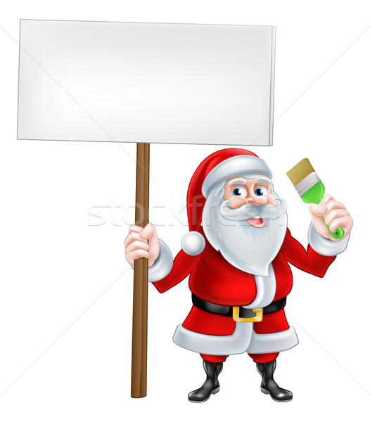 Santa Decorator Sign Stock photo © Krisdog