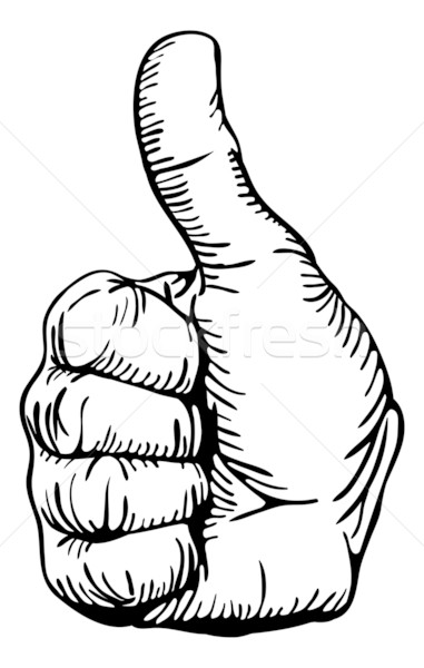 Feketefehér illusztráció emberi kéz kéz fekete fehér Stock fotó © Krisdog