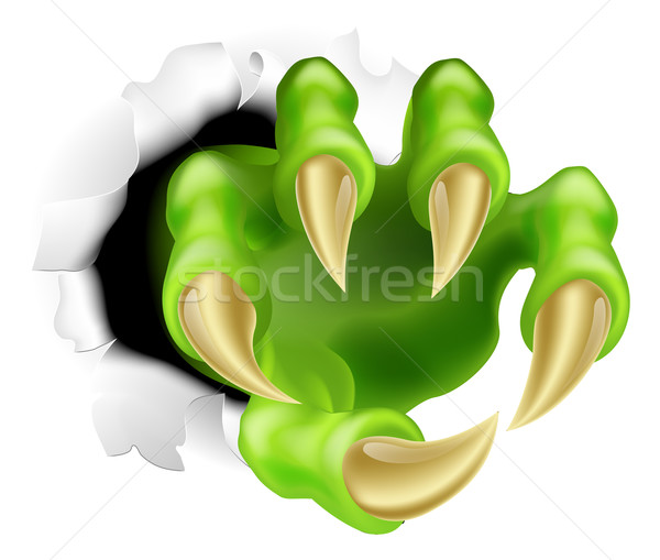 Monster claw hand ripping Stock photo © Krisdog