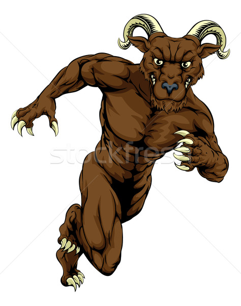 Running ram mascot Stock photo © Krisdog