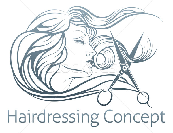 Woman Hairdresser Scissor Concept Stock photo © Krisdog