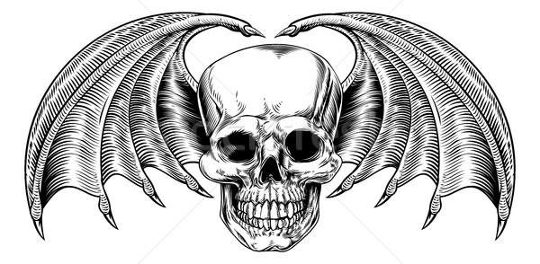 Winged Skull Grim Reaper Stock photo © Krisdog