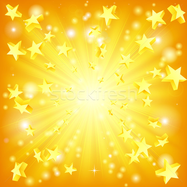 Estrelas laranja amarelo 3D voador fora Foto stock © Krisdog