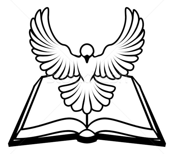 Stockfoto: Christelijke · bijbel · duif · witte · heilige · geest · vliegen