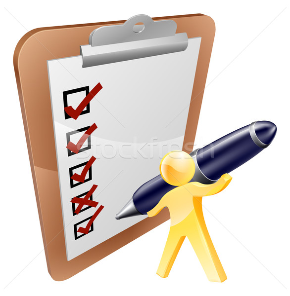 Stock photo: Person completing survey