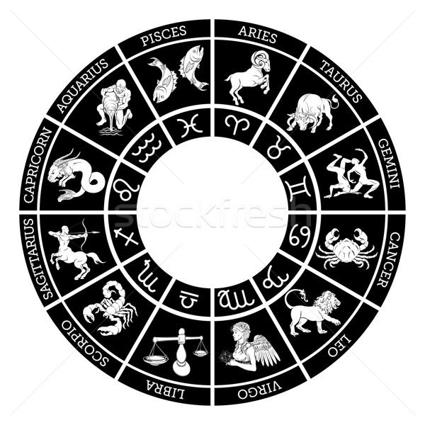 Zodiak podpisania horoskop ikona dwanaście znaki Zdjęcia stock © Krisdog