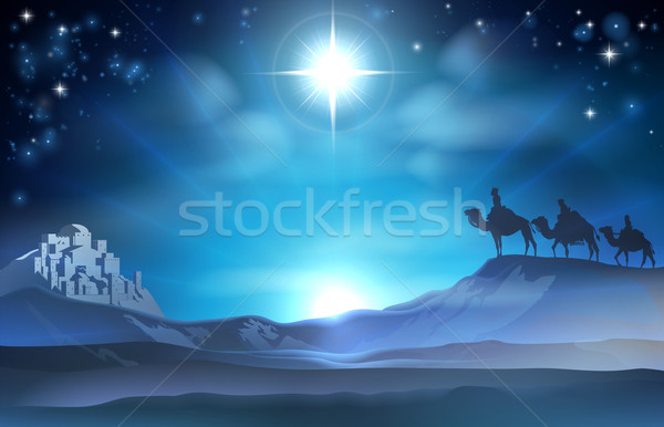 Christmas Nativity Star and Wise Men Stock photo © Krisdog