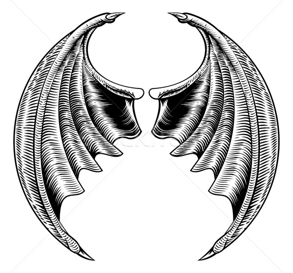 Bat or Dragon Wings Design Stock photo © Krisdog