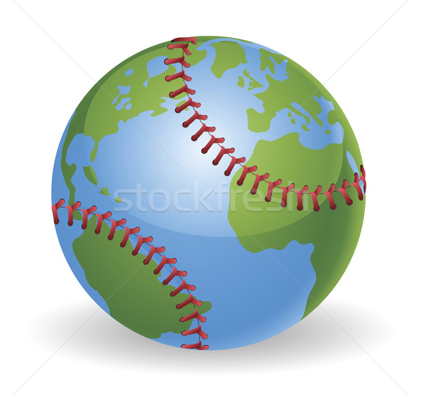 World globe baseball ball concept Stock photo © Krisdog