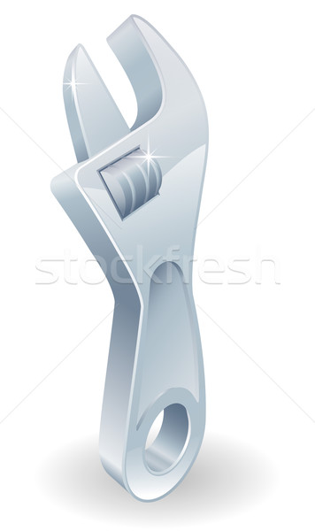 Karikatur verstellbarer Schraubenschlüssel Schraubenschlüssel Illustration home Hintergrund Stock foto © Krisdog