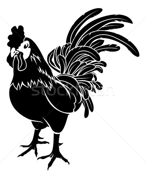 Stylised rooster illustration Stock photo © Krisdog