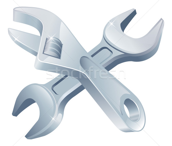 Crossed spanners tools Stock photo © Krisdog