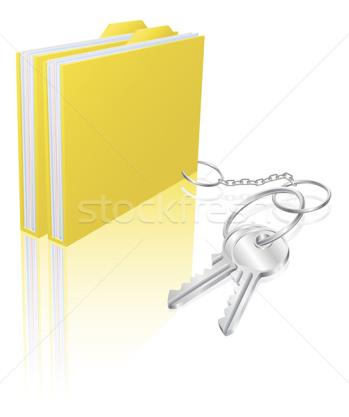 Computer file keys document security concept Stock photo © Krisdog