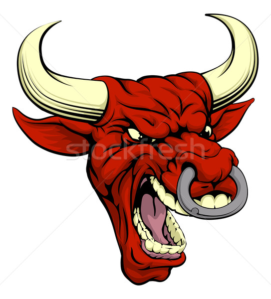 Red bull mascot Stock photo © Krisdog