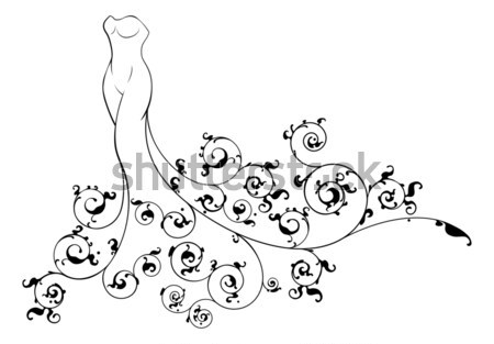 Stock photo: Abstract Wedding Bride Silhouette