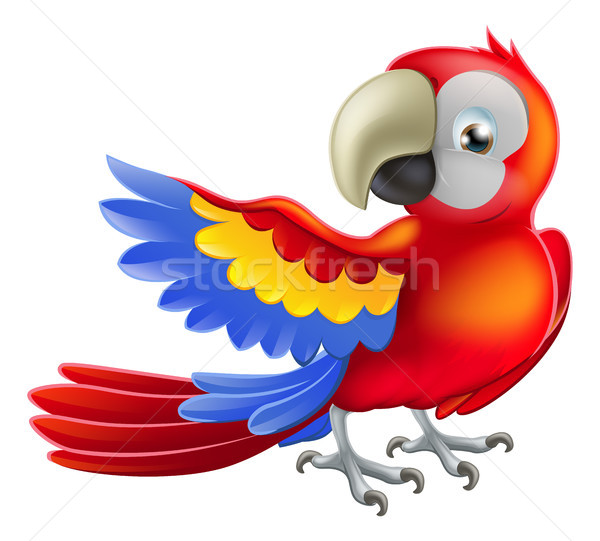 Red macaw parrot illustration Stock photo © Krisdog