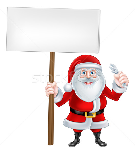 Santa Wrench Sign Stock photo © Krisdog