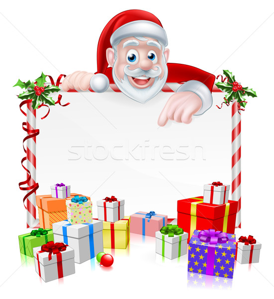Cartoon Santa Sign Stock photo © Krisdog