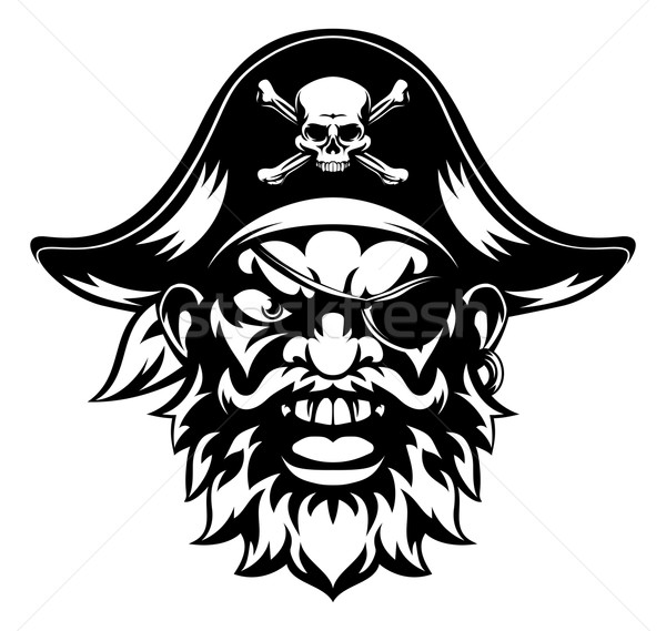 Piraten Sport Maskottchen Illustration schauen Zeichen Stock foto © Krisdog
